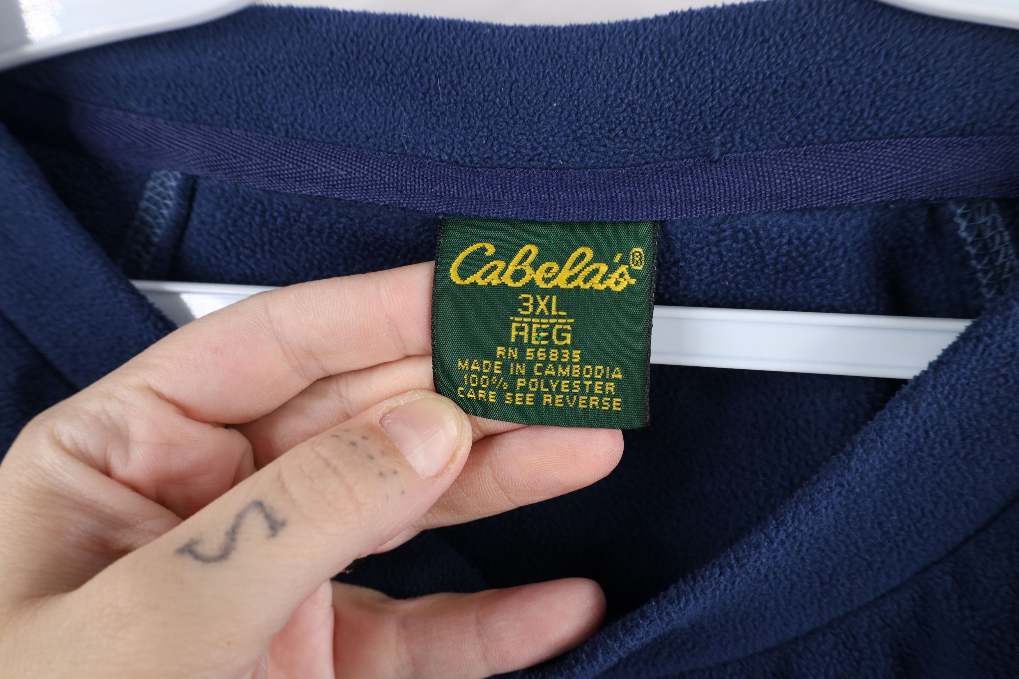 Cabelas × Vintage Vintage Cabelas Blank Fleece Crewneck Sweater Blue Polyester Size US XXL / EU 58 / 5 - 6 Thumbnail