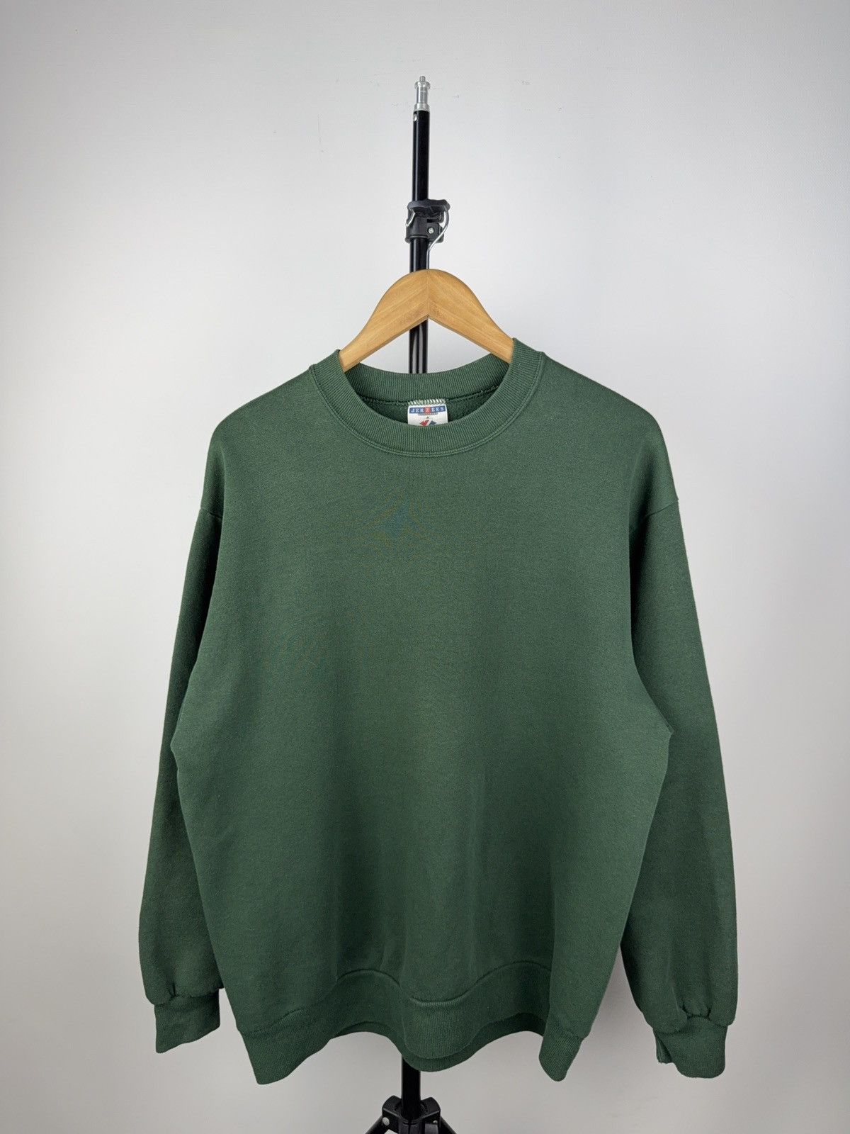 Vintage Jerzees USA Green Blank Sweatshirt Crewneck L