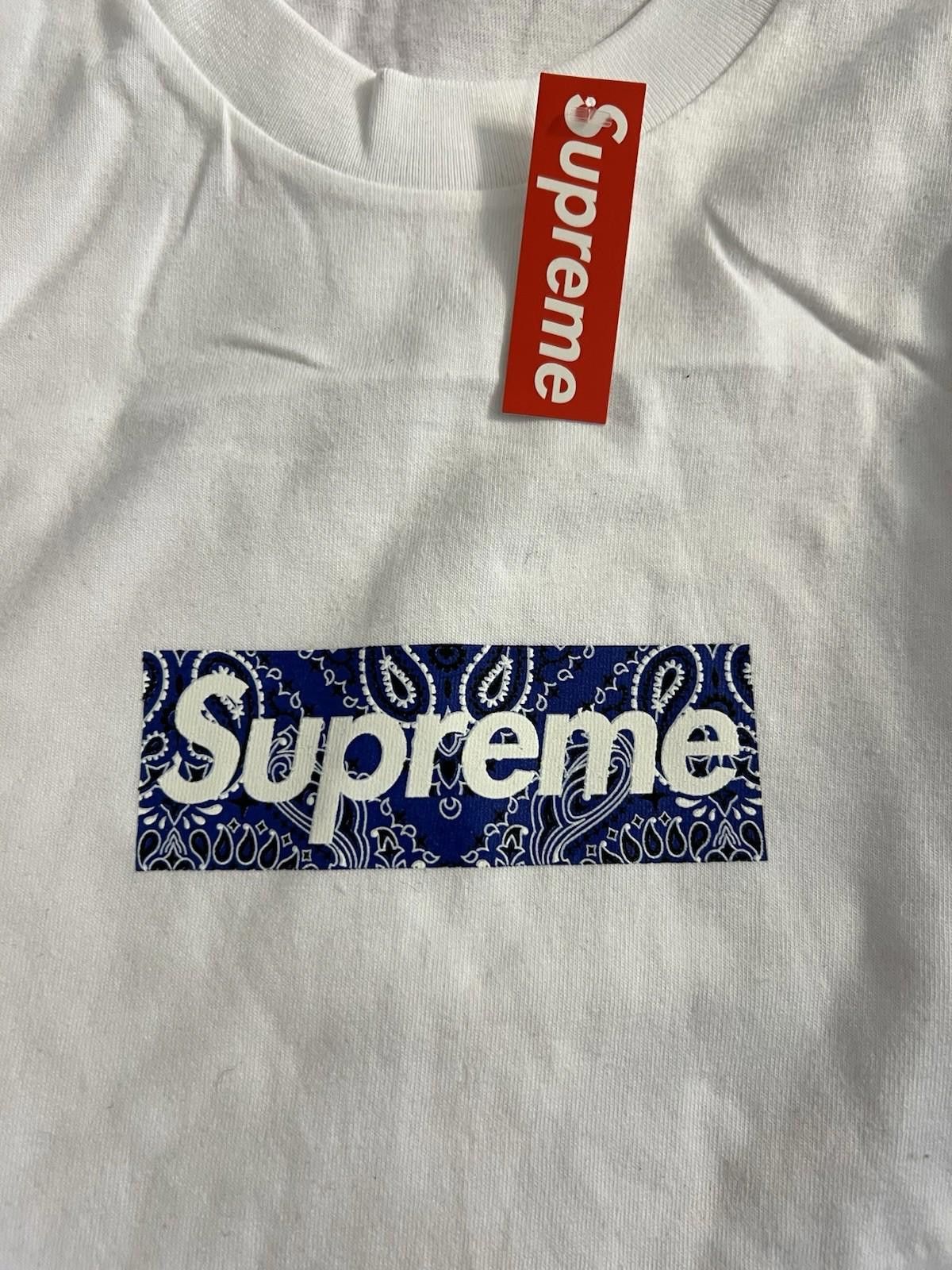 Supreme FW19 Supreme Bandana Box Logo Tee White L 2019 Size US L / EU 52-54 / 3 - 9 Thumbnail