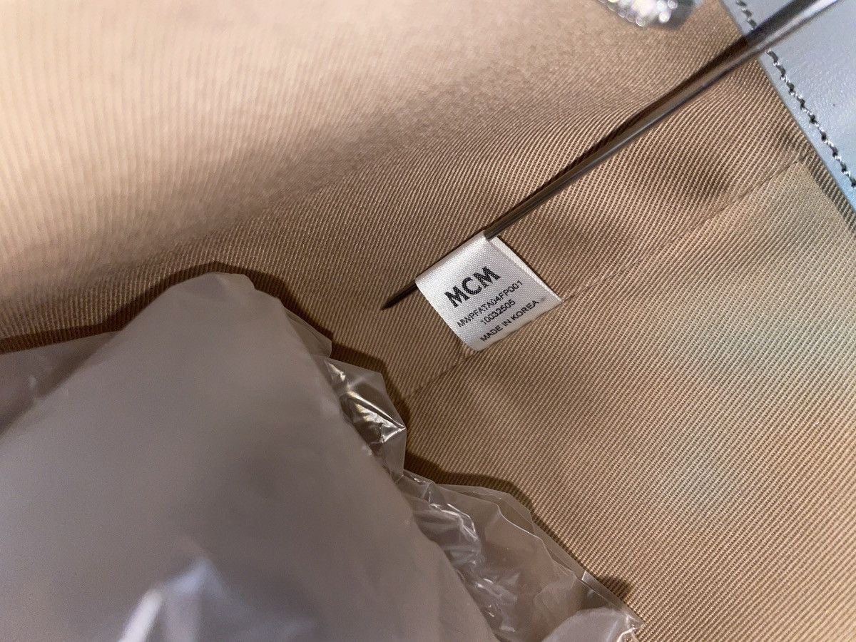 MCM Mini MCM Aren Shopper In Visetos Tote Bag | Misty Grey | NWT Size ONE SIZE - 10 Thumbnail
