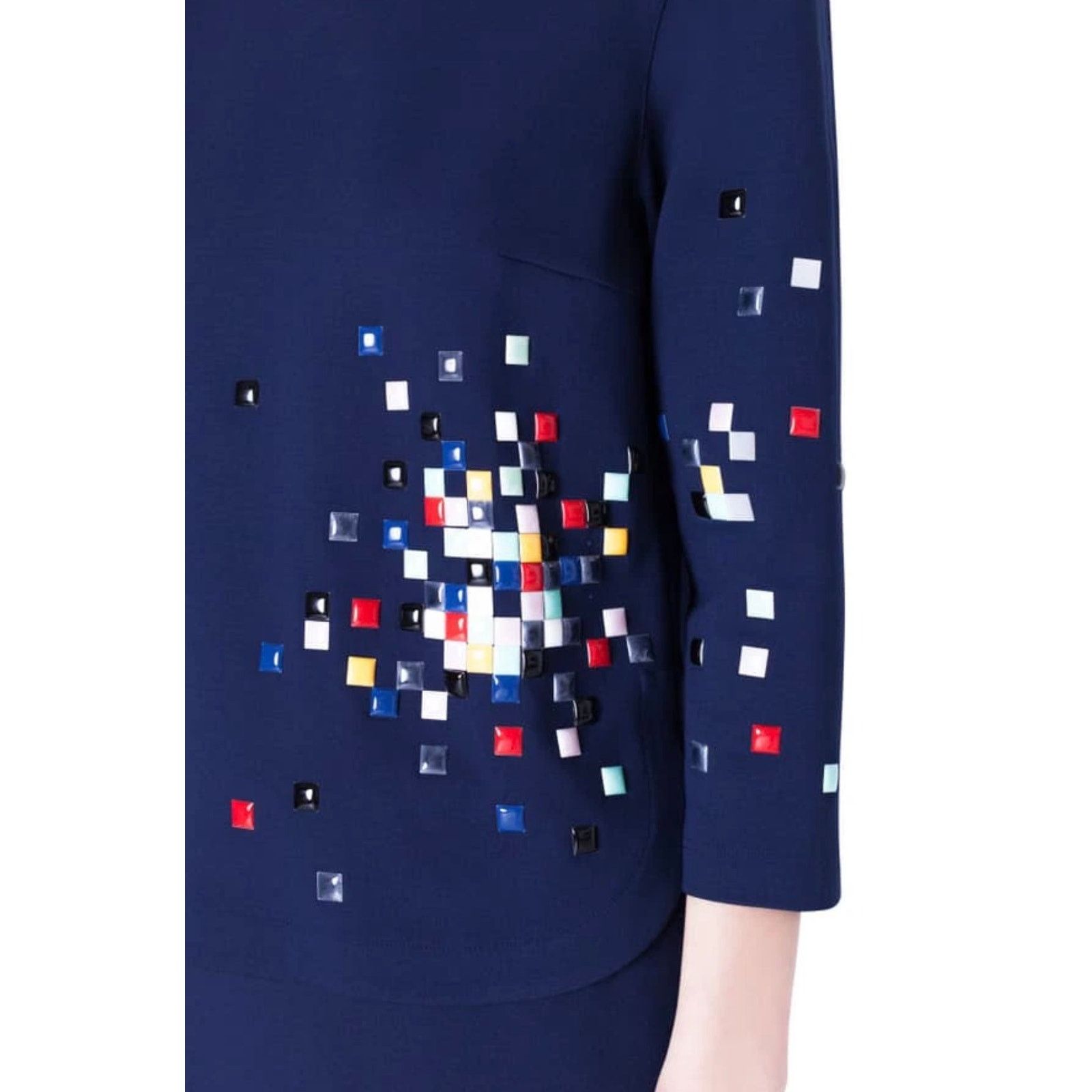 Akris 0231 Akris Punto Pixel Stud Embellished Navy Size 6 EU 40 Size M / US 6-8 / IT 42-44 - 2 Thumbnail