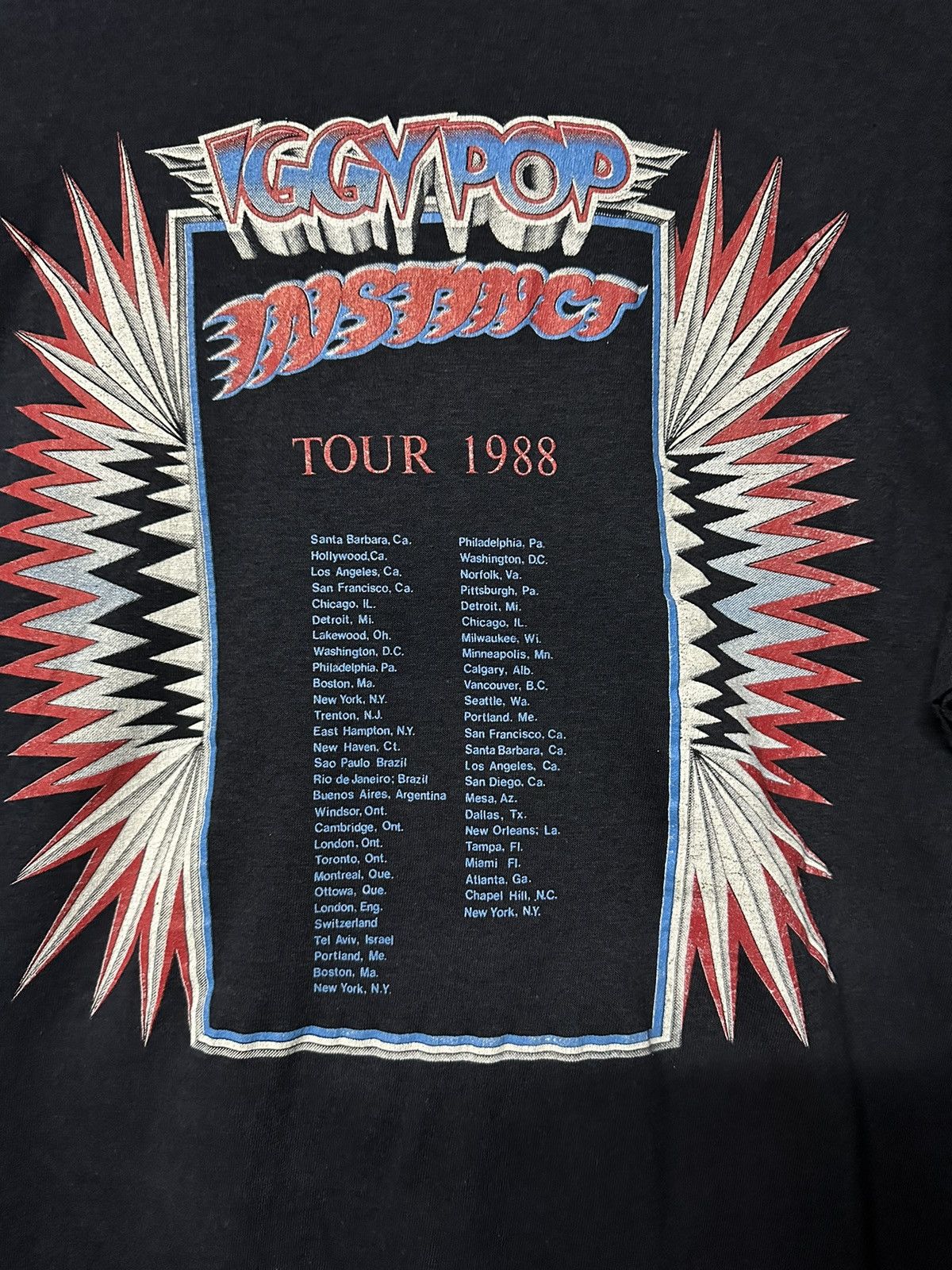 Band Tees × Vintage Rare Vintage 80s Iggy Pop Tour Faded Tee Size US M / EU 48-50 / 2 - 4 Thumbnail