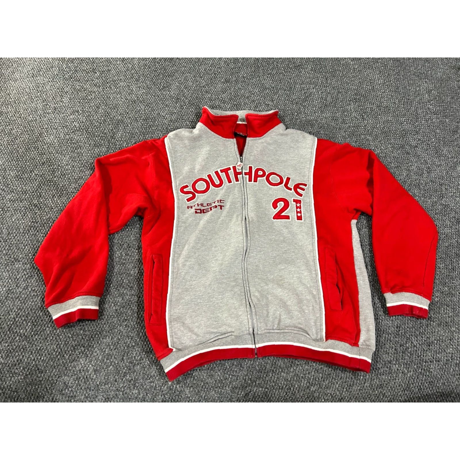 Southpole Southpole Jacket Mens L Full Zip Gray Red Bomber Coat Streetwear Casual Athletic Pockets Mid-Length Winter VINTAGE? Size US L / EU 52-54 / 3 - 2 Thumbnail