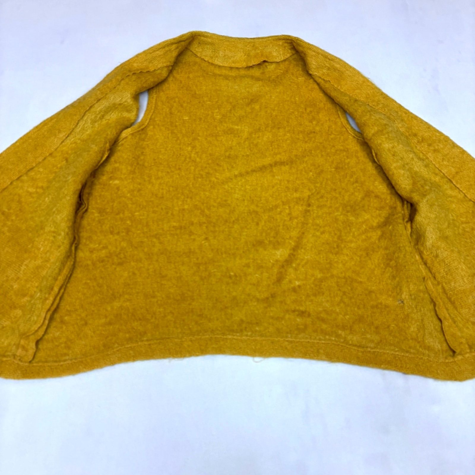 Vintage Vintage 60s Mohair Wool Cardigan Vest Mustard Yellow Medium Size M / US 6-8 / IT 42-44 - 3 Thumbnail