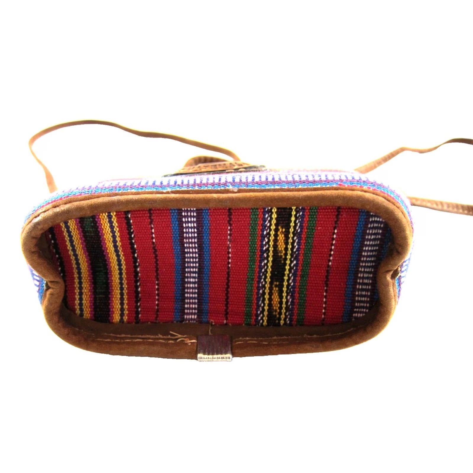Vintage VINTAGE Handmade Red Woven Leather Small Satchel Purse Guatemala Brown Womens Size ONE SIZE - 5 Thumbnail