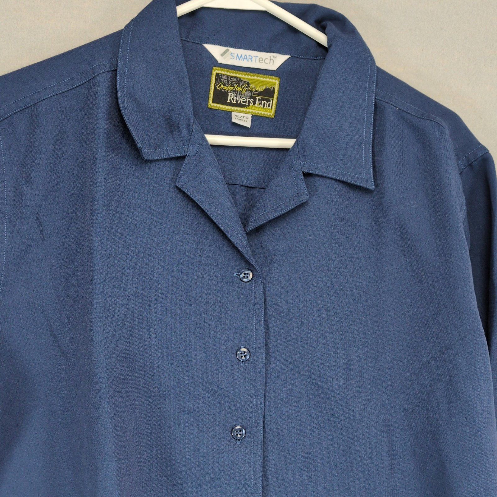 Vintage Vtg Rivers End Trading Co Women's XL Navy Button Front Shirt Size XL / US 12-14 / IT 48-50 - 4 Thumbnail