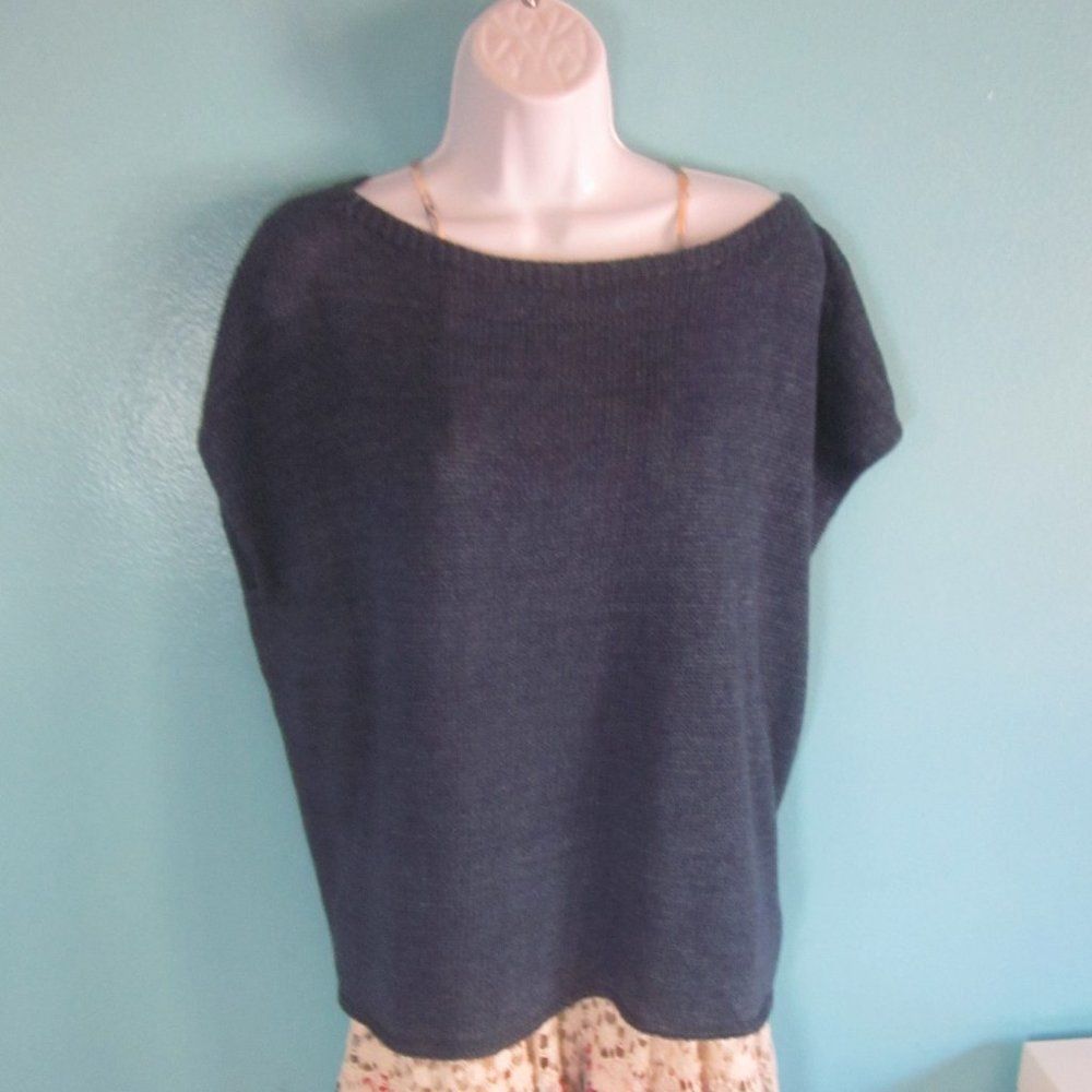 3.1 Phillip Lim Blue Linen Loose Sweater Pullover One Size Maevy Size ONE SIZE - 2 Thumbnail