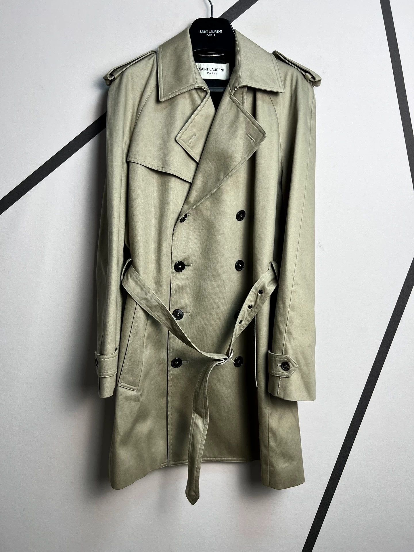Saint Laurent Paris Authentic Saint Laurent SLP double-breasted trench coat Size US S / EU 44-46 / 1 - 1 Thumbnail