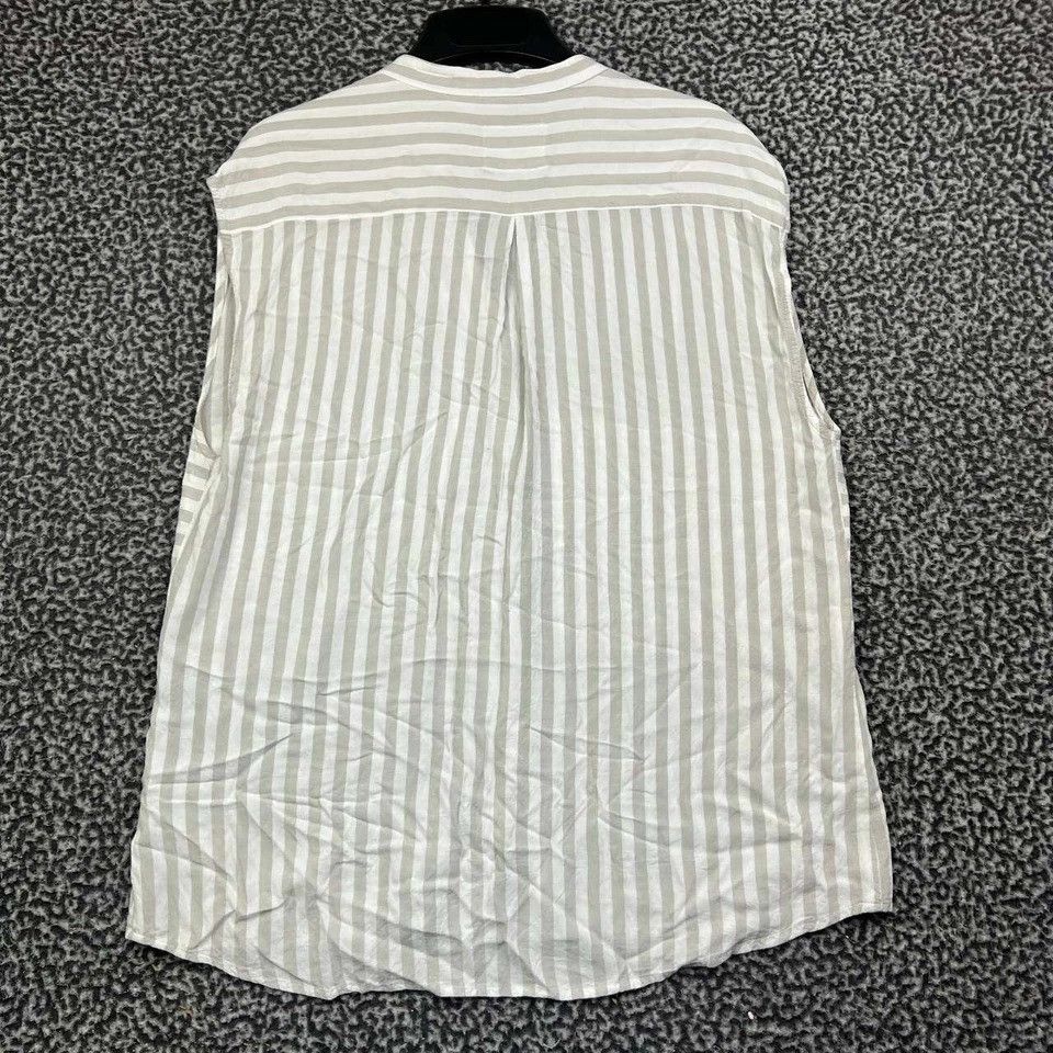 Rails Rails Button Down Shirt Women Striped Sleeveless Tan White L Size L / US 10 / IT 46 - 2 Thumbnail