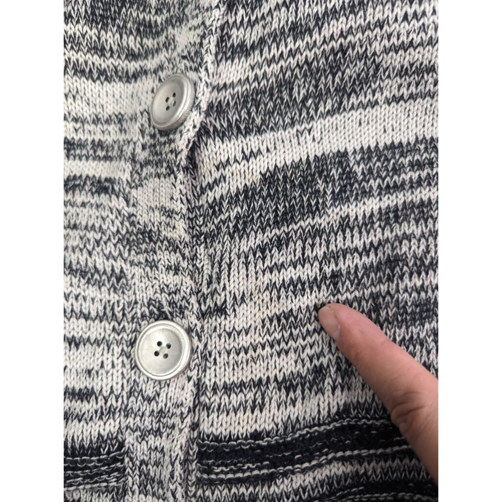 Armani Exchange VINTAGE A/X Armani Exchange Asymmetrical Cowl Neck Striped Cardigan Size Medium Size M / US 6-8 / IT 42-44 - 2 Thumbnail