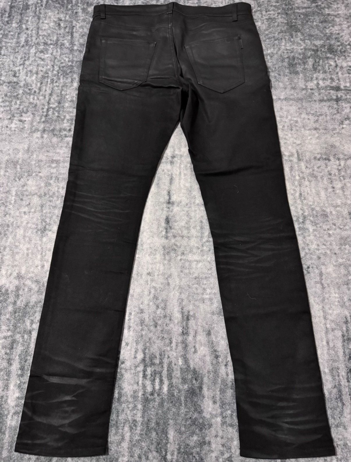 Saint Laurent Paris SLP 20SS "Cat Paw" Coated Waxed Finish Basic Denim Jeans Size US 33 - 2 Thumbnail