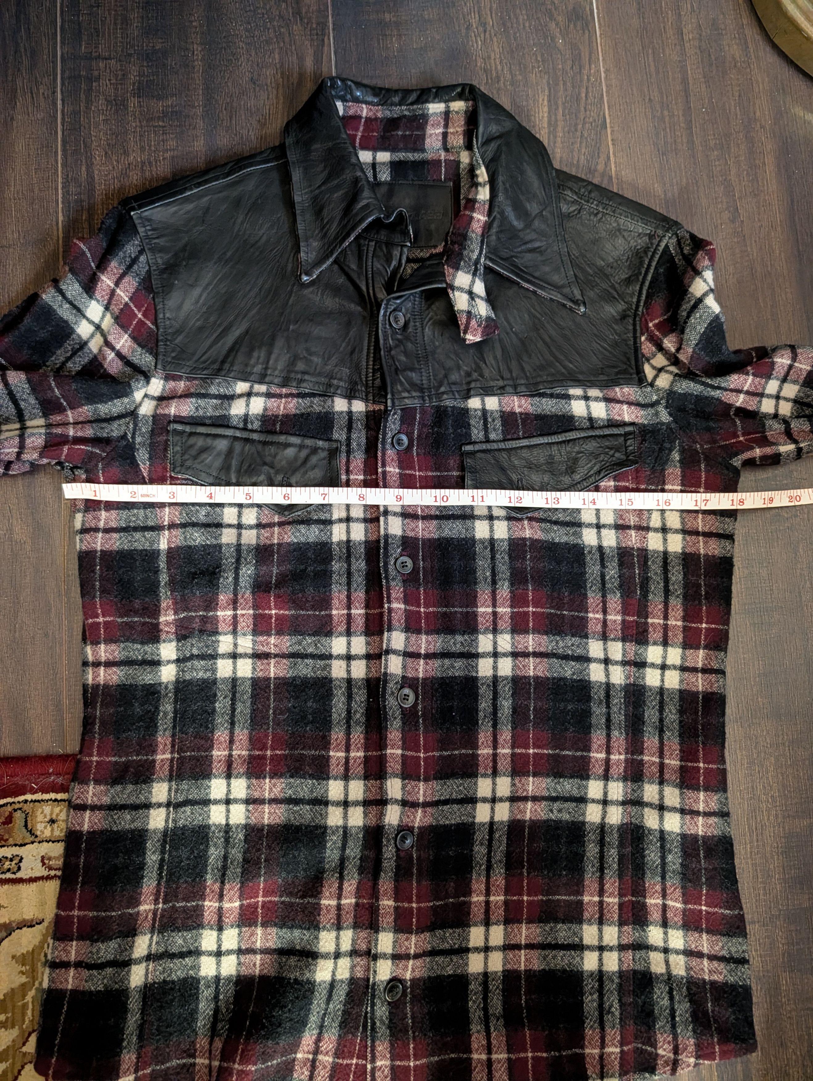Isamu Katayama Backlash Leather/Wool Plaid Flannel Western Shirt Jacket SM Size US S / EU 44-46 / 1 - 15 Thumbnail