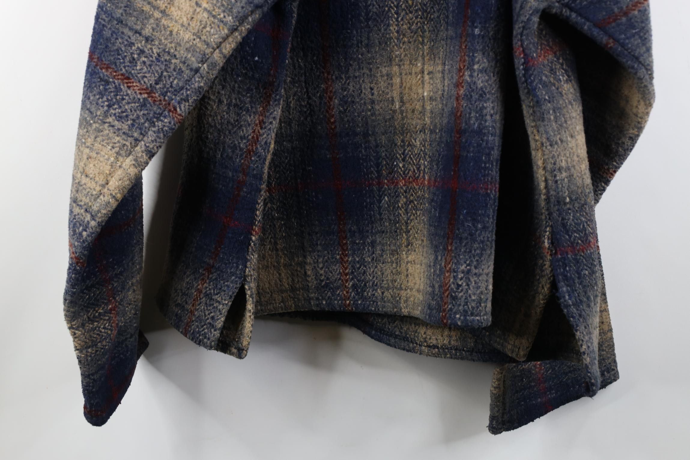 Vintage Vintage 90s Streetwear Drug Rug Knit Hoodie Sweatshirt Plaid Size US XL / EU 56 / 4 - 13 Thumbnail