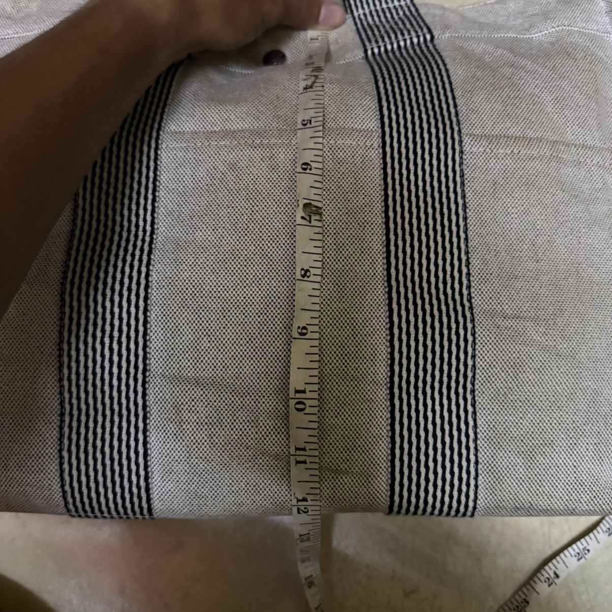 Hermes Vintage Luxury Hermes Tote Bag Herline Bag Grey Cavas Bag Size ONE SIZE - 12 Thumbnail
