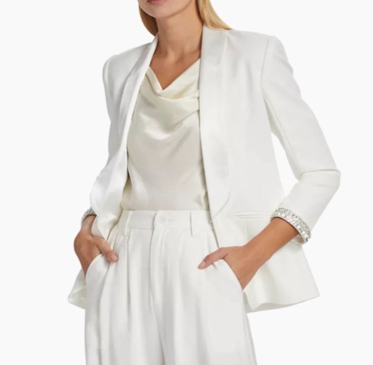 Generation Love Generation Love Argo Crystal Trimmed Crepe Blazer size XS Size XS / US 0-2 / IT 36-38 - 6 Thumbnail