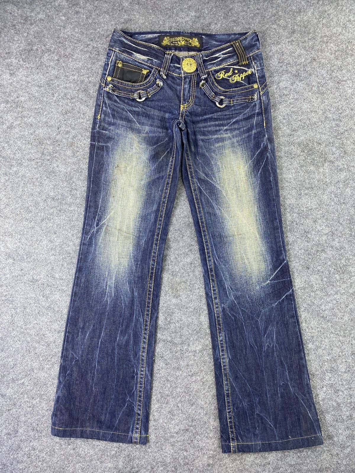 Japanese Brand Red Pepper Blue Wash Bootcut Jeans - J1053 Size 29" - 1 Thumbnail