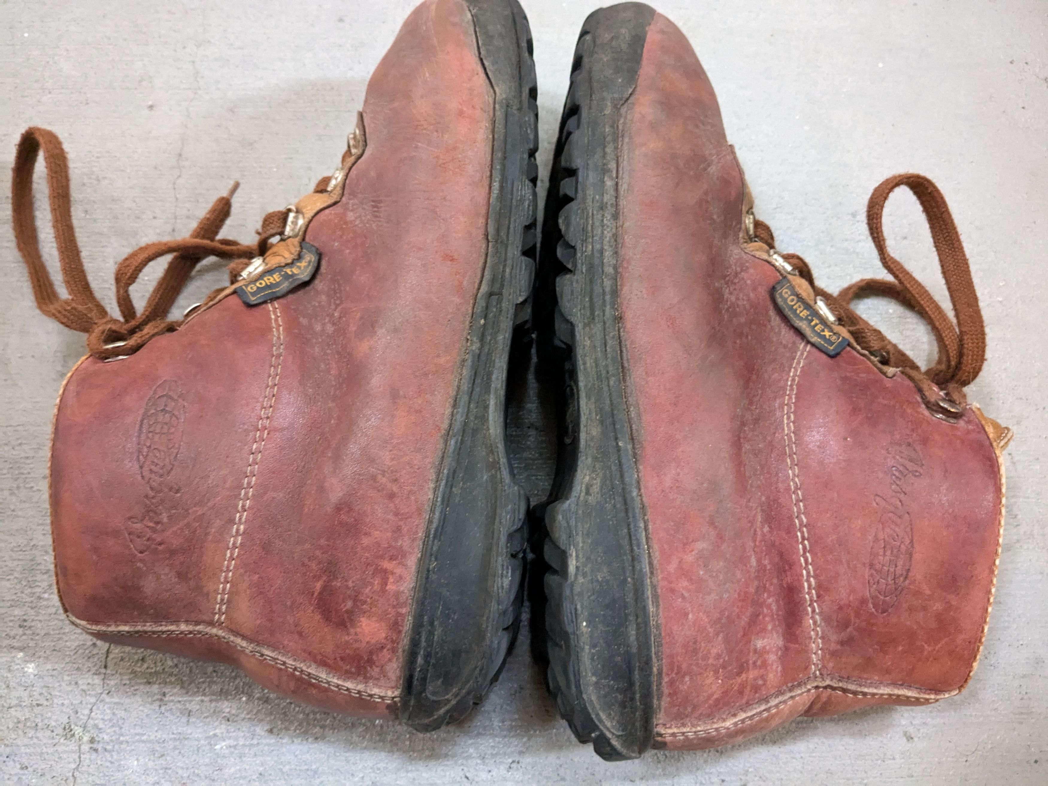 Genuine Leather × Vintage Vintage Hiking Boots 8 Brown Leather Lace Up Mountain Size US 8 / EU 41 - 6 Thumbnail