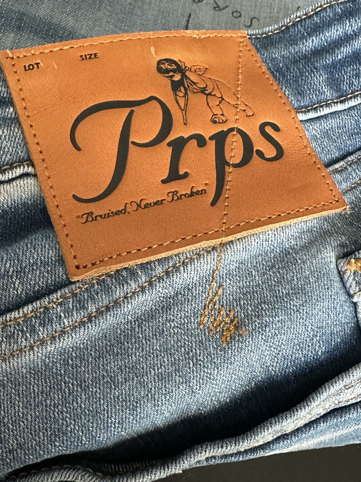Prps PRPS “Sorry” Distressed Jeans – Size 38 Size US 38 / EU 54 - 9 Thumbnail