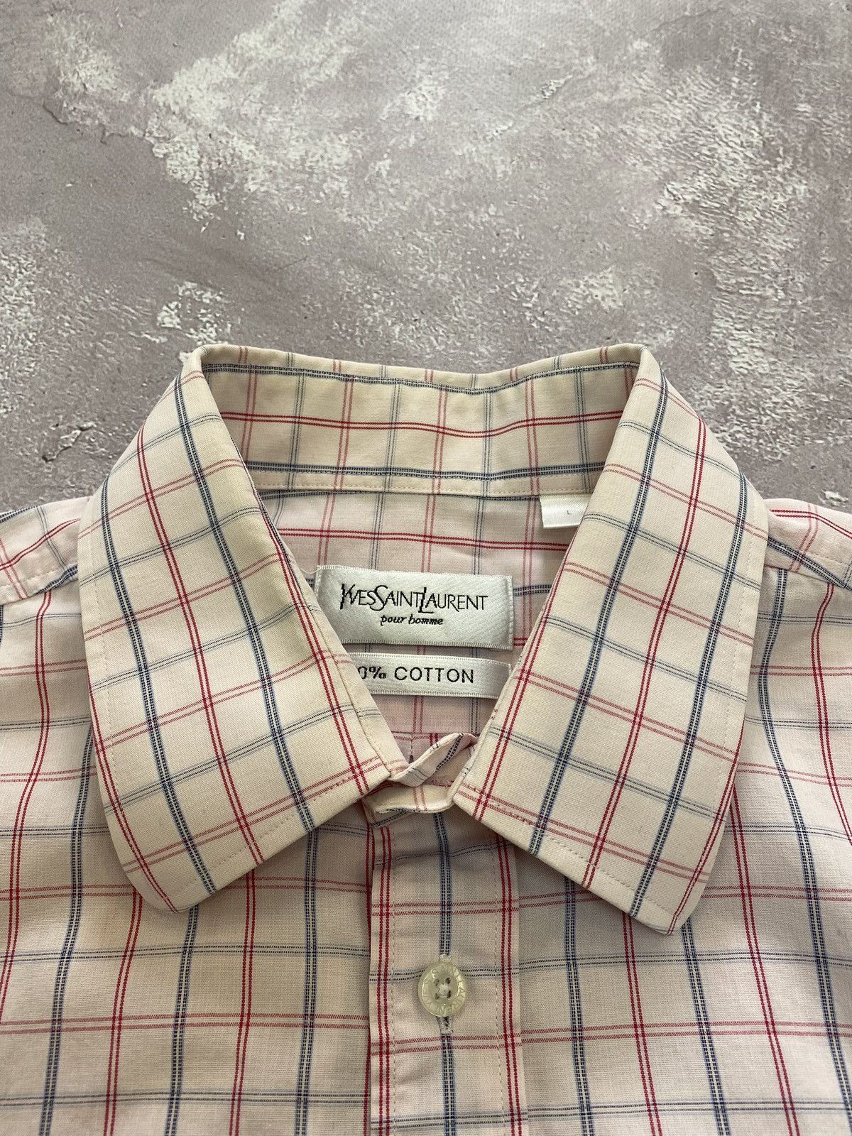 Yves Saint Laurent Vintage YSL Long Sleeve Checkered Shirt Size L Size US L / EU 52-54 / 3 - 7 Thumbnail