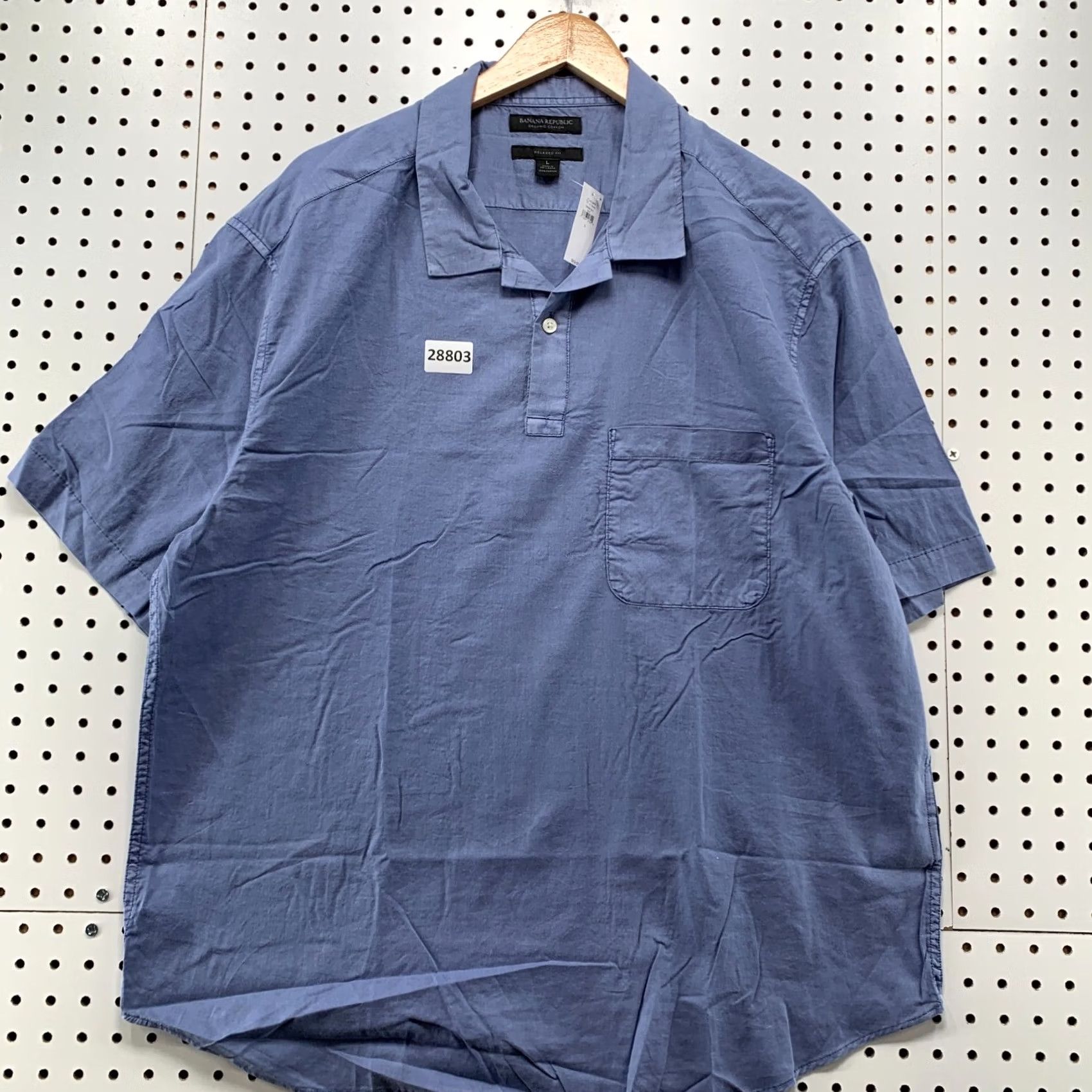 Banana Republic Banana Republic Collared Henley Shirt Mens Large Pocket Relaxed Blue 25X30.5 XS? Size US M / EU 48-50 / 2 - 2 Thumbnail