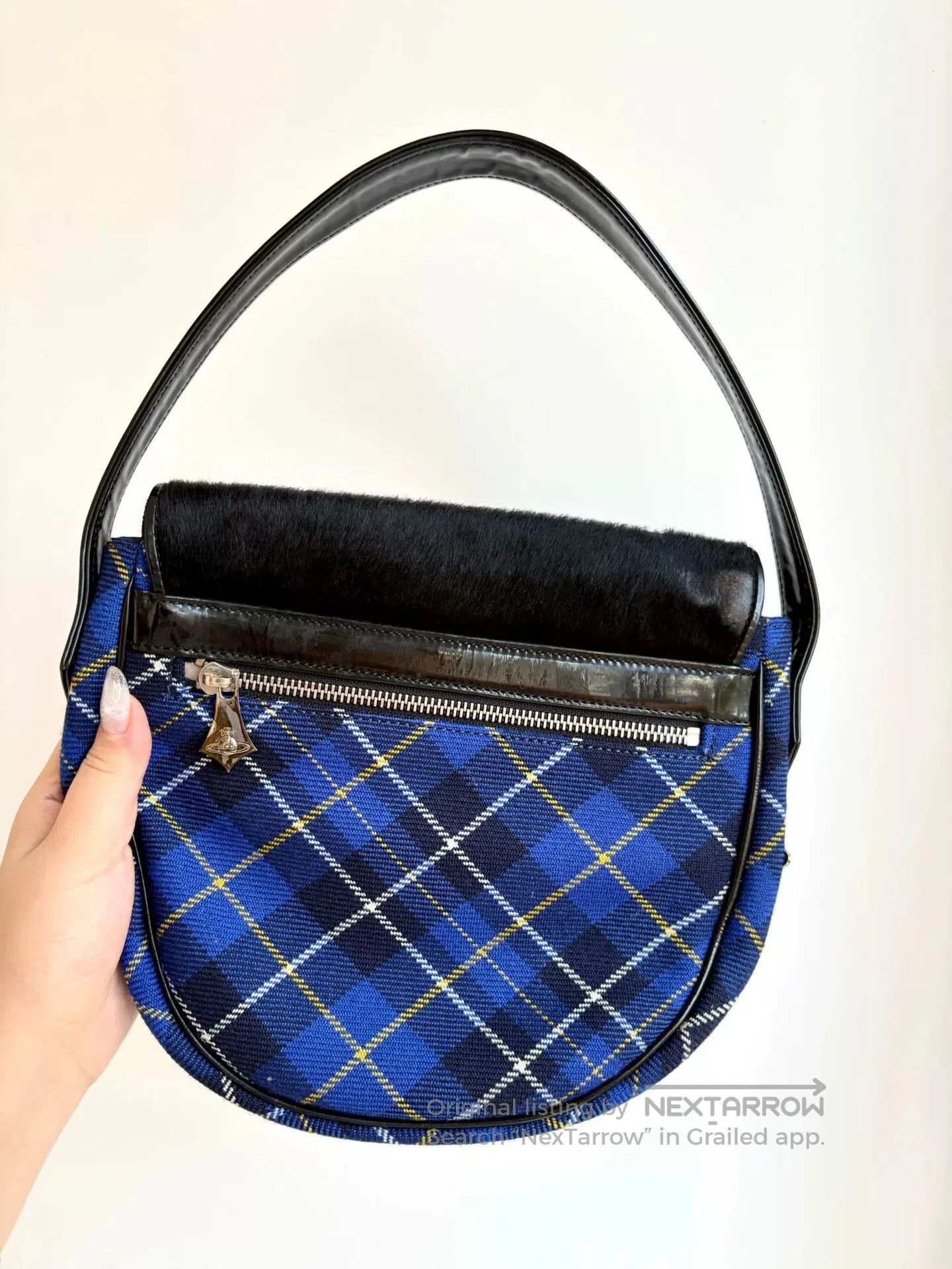 Vivienne Westwood Vivienne Westwood Blue Plaid Saddle Bag. Size ONE SIZE - 3 Thumbnail