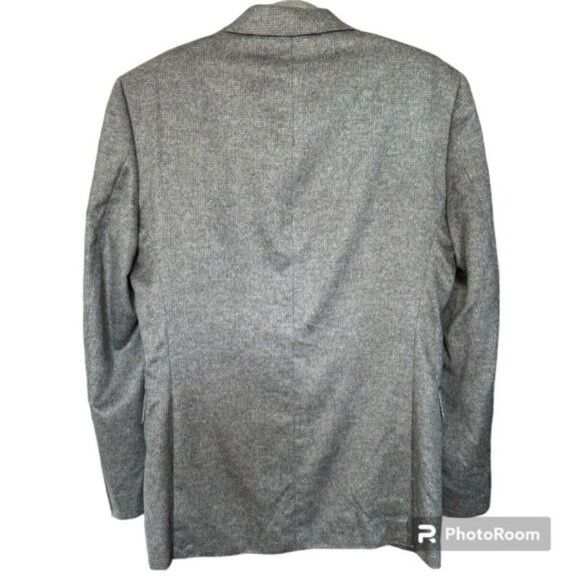 Saks Fifth Avenue Saks Fifth Avenue Two-Button Cashmere Silk Blend Herringbone Size 38R - 6 Thumbnail
