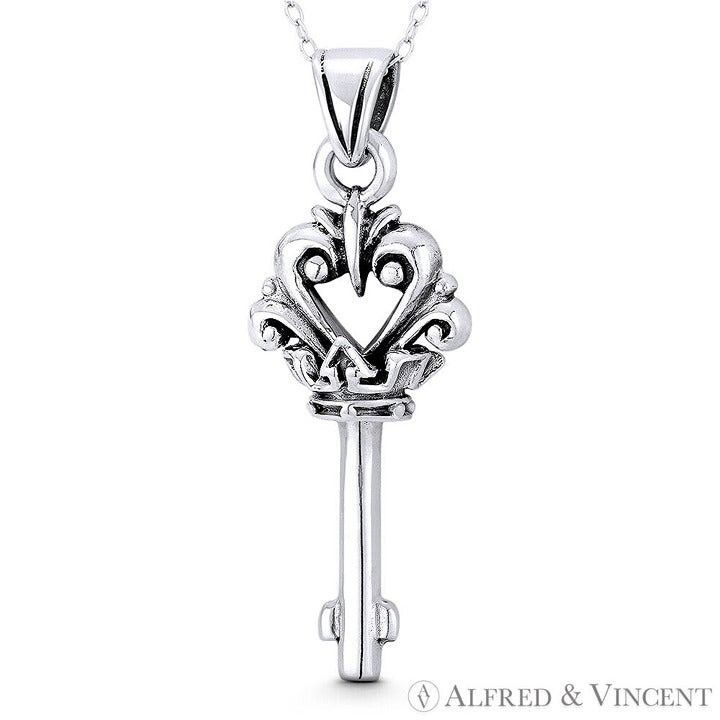 Other Crown & Flourished Heart Skeleton "Key to Heart" Charm Size ONE SIZE - 1 Preview