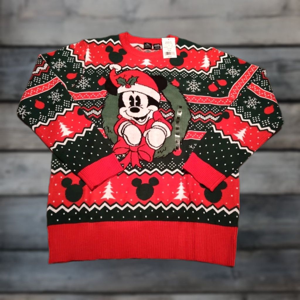 Disney VINTAGE Disney Mickey Mouse Christmas Sweater Men Medium Holiday Knit Pullover Size US M / EU 48-50 / 2 - 1 Thumbnail