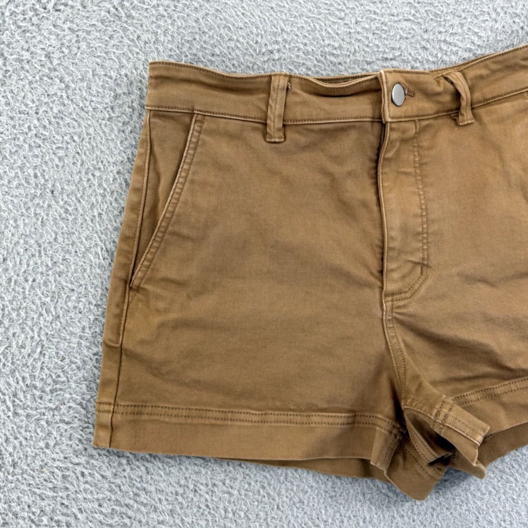 Everlane Everlane Shorts Women’s 8 Beige Cotton Blend High Rise Chino Stretch Zip Size 30" / US 8 / IT 44 - 3 Thumbnail