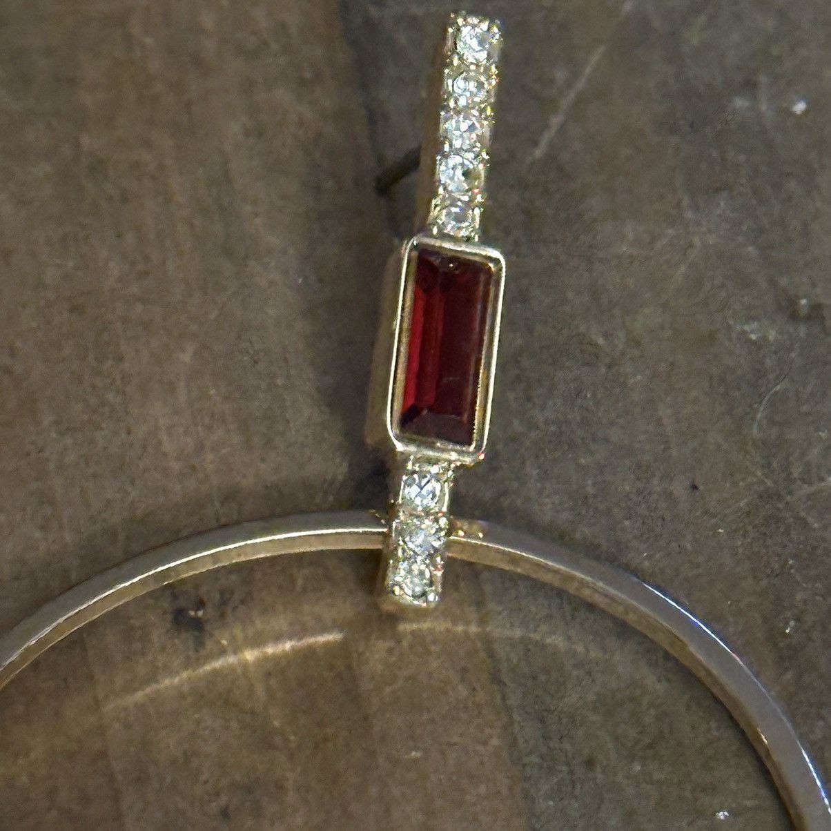 Other Ruby and rhinestones circle hoop dangle earrings Size ONE SIZE - 6 Thumbnail