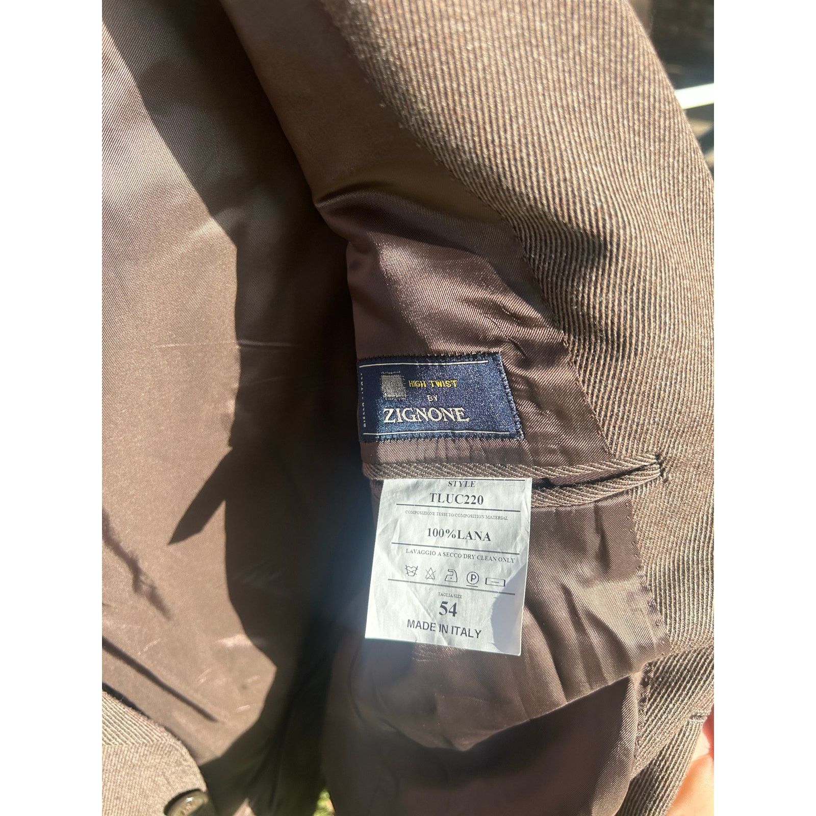 Other Pisano Linea Sartoriale Blazer Brown Zignone High Twist Size 44R - 8 Thumbnail