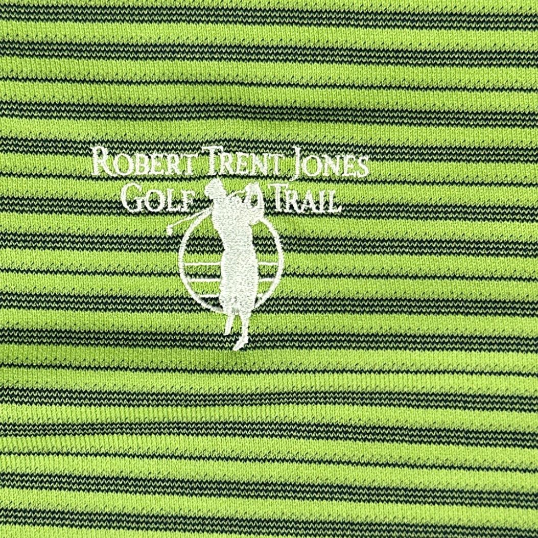 Nike Nike Golf Polo Shirt XL Adult Green Striped Dri-Fit Nike Golf, Short Sleeve, Button Closure, Collared, Polyester, Mens Size US XL / EU 56 / 4 - 4 Thumbnail