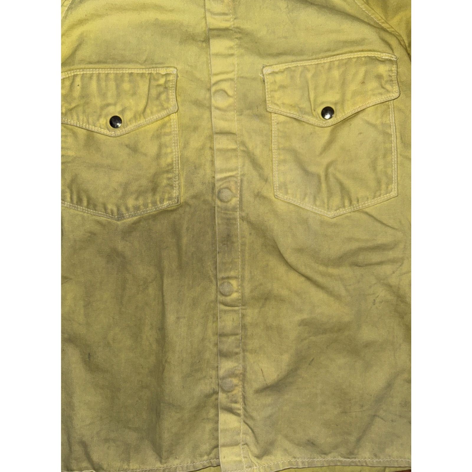 Vintage VINTAGE Star Glove Firefighter Chore Jacket USA Made Distressed Workwear M Yellow Men's Jacket Size US M / EU 48-50 / 2 - 2 Thumbnail