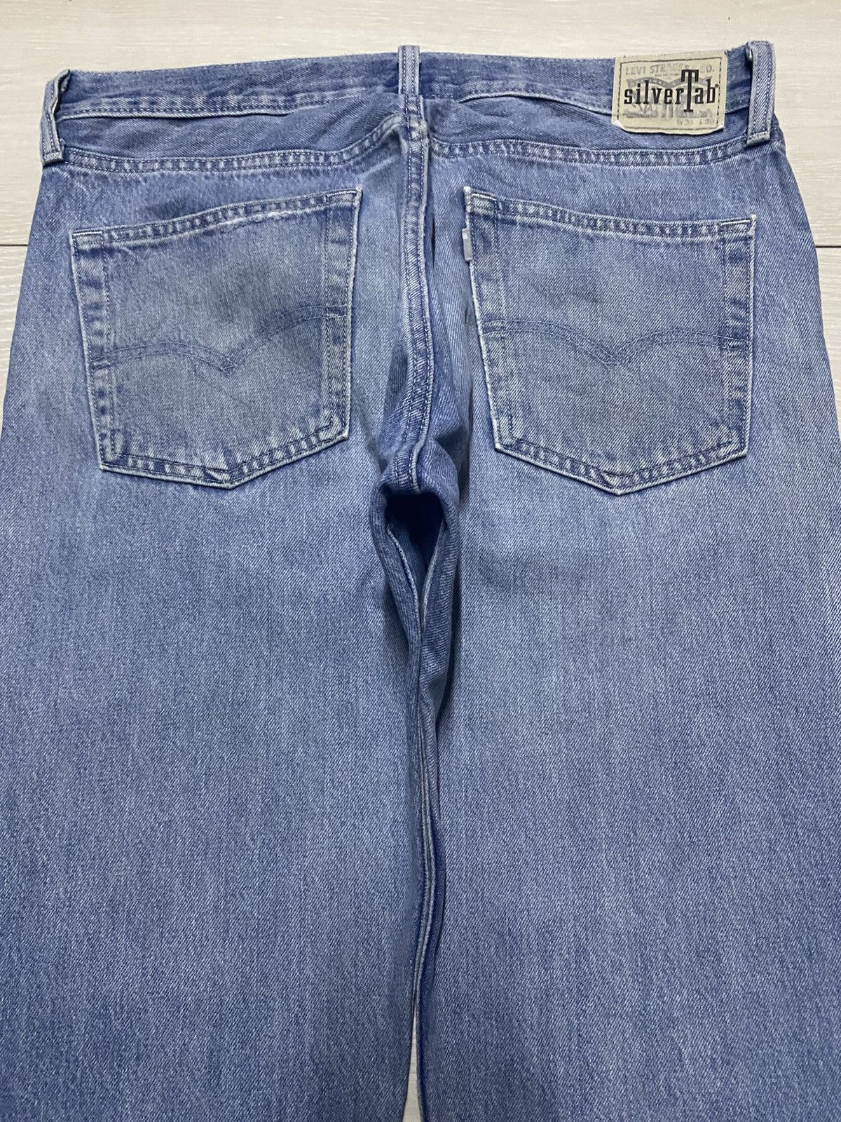 Levi's Vintage Levis Silver Tab Fade Wash Distressed Loose Jeans Size US 35 - 4 Thumbnail