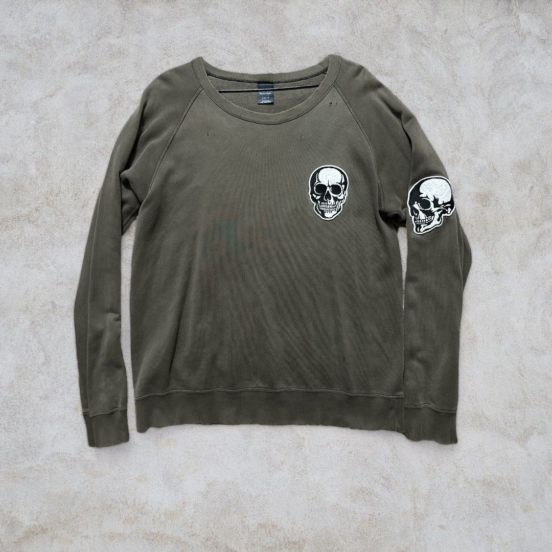 トップス NUMBER (N)INE - pellet skull sweat Number Nine Skull Sweatshirt Men Vintage Distressed finish