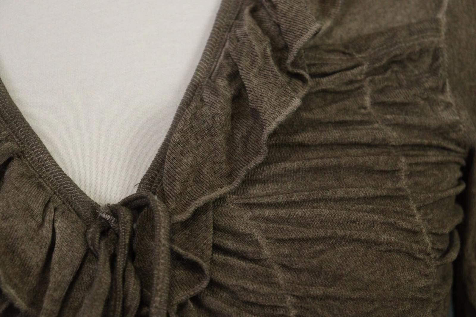 Designer Elisa Cavaletti Brown Designed Drawsting Cardigan Sweater Size M / US 6-8 / IT 42-44 - 8 Thumbnail