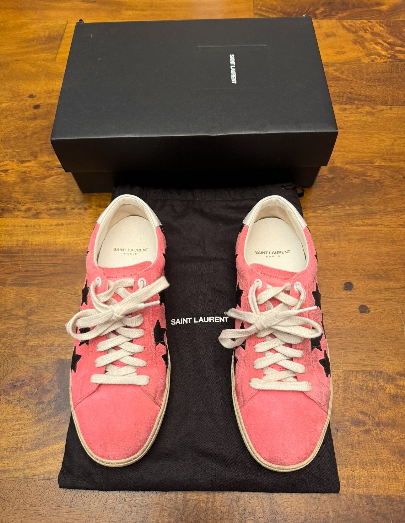 Saint Laurent Paris Saint Laurent SL/06 Star Classic Low Top Pink Sneakers Size US 9.5 / IT 39.5 - 2 Thumbnail