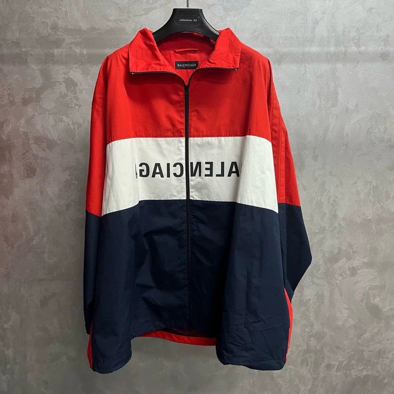 Balenciaga Balenciaga Black and Red Color Block Logo Printed Zipper S Size US M / EU 48-50 / 2 - 1 Thumbnail