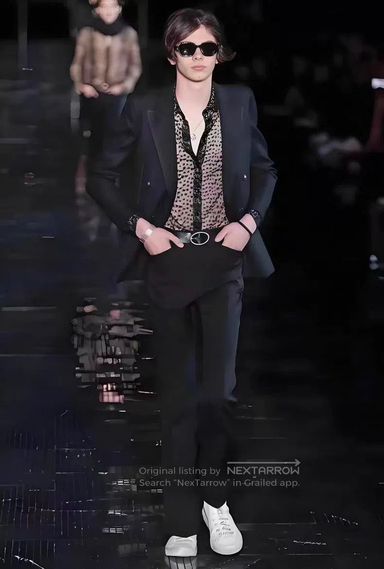 Saint Laurent Paris Saint Laurent Paris Black striped braided button double-br Size US S / EU 44-46 / 1 - 7 Thumbnail