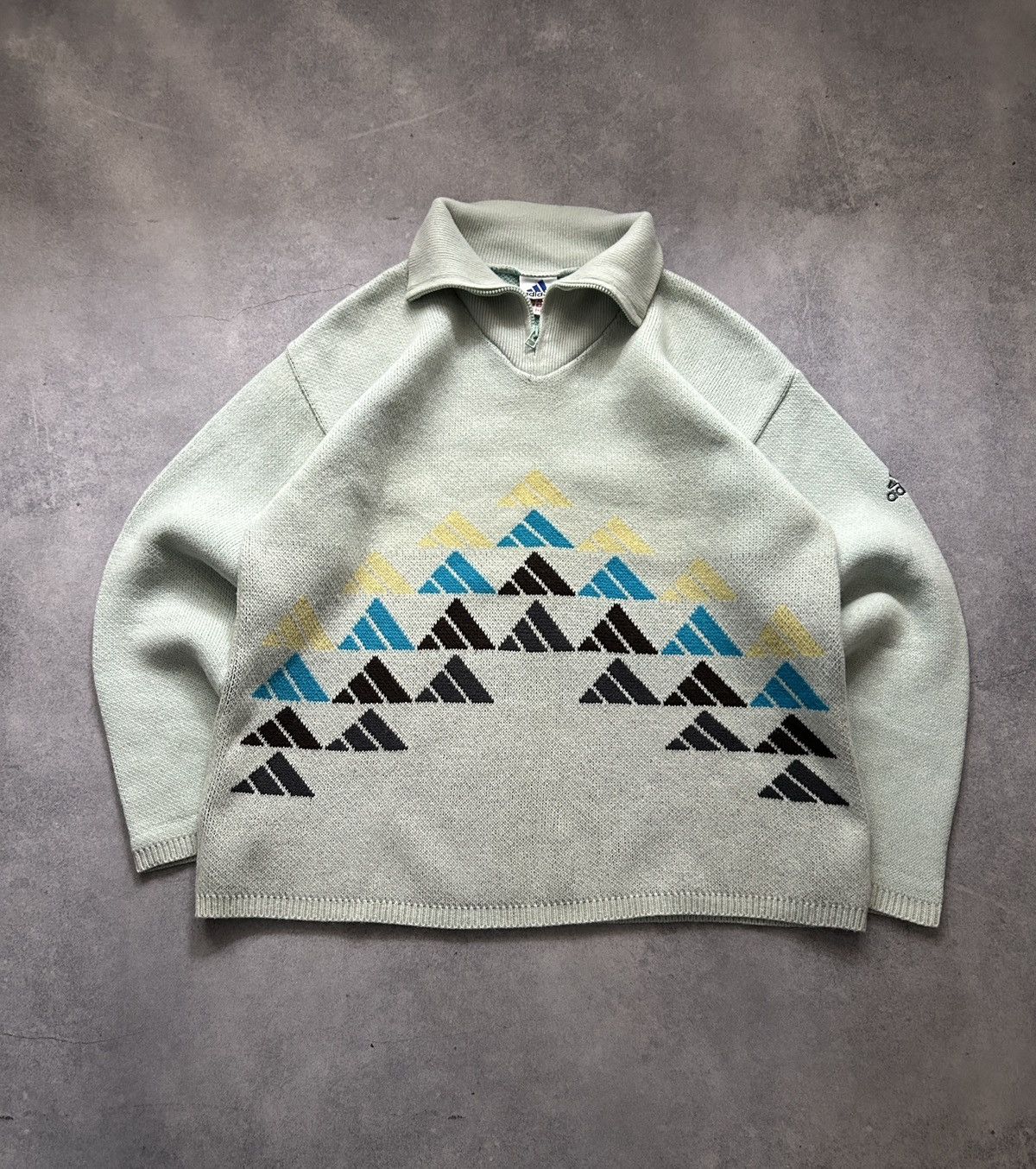 Adidas ❗️Very Rare❗️Adidas 1/4 zip vintage wool sweatshirt mens Size US L / EU 52-54 / 3 - 1 Thumbnail