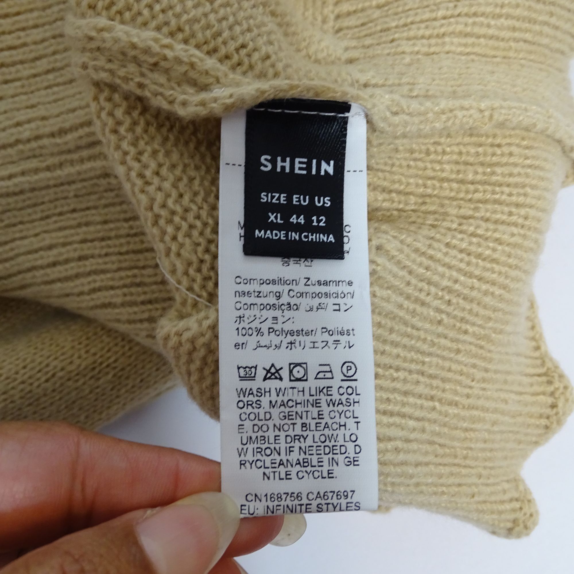 Shein Shein Women Beige Knit Crew Sweater Size XL US 12 Pocket Size XL / US 12-14 / IT 48-50 - 5 Thumbnail