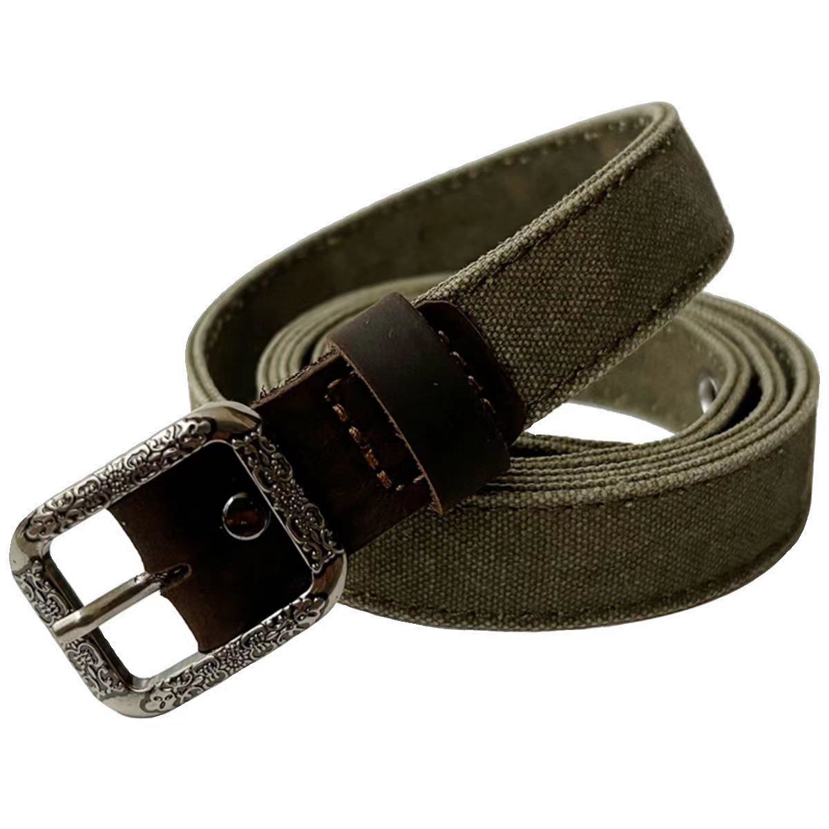 Japanese Brand × Vintage Street Vintage Pin Buckle Textured Design Canvas Belt 47 in. Size ONE SIZE - 5 Thumbnail