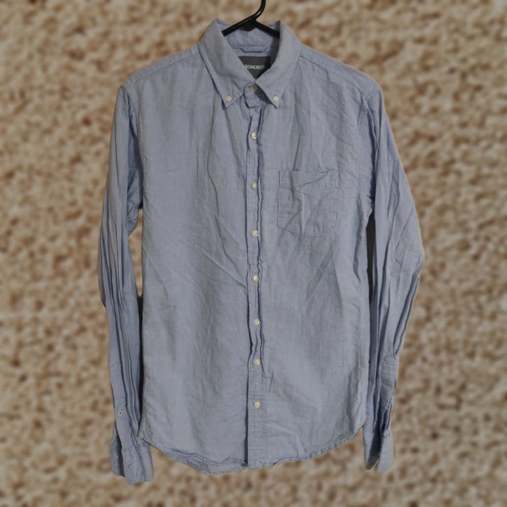 Bonobos Bonobos Slim Fit Dress Shirt Button Down Light Blue Long Sleeve Men's Small Tall S-T Size 36R - 1 Thumbnail