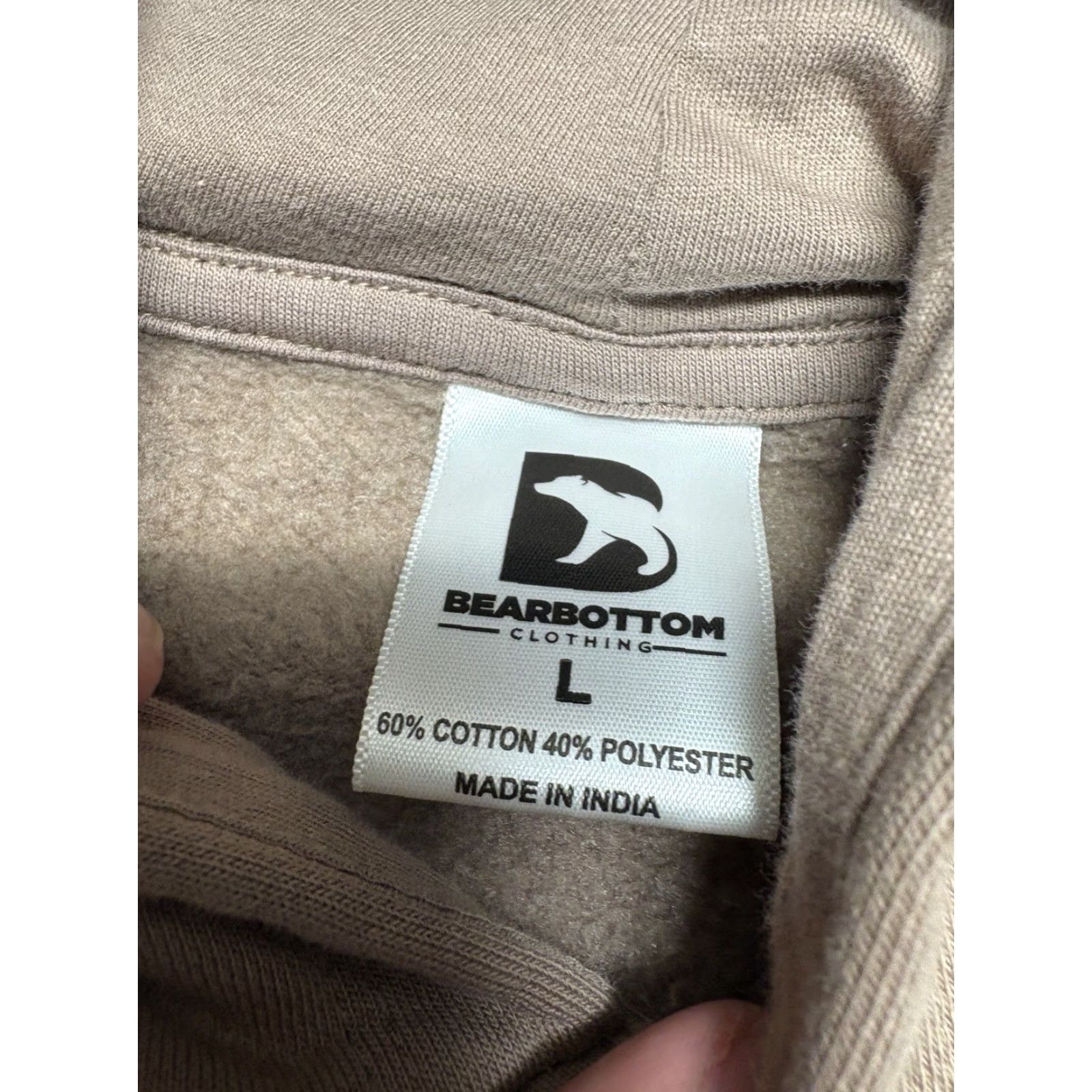 Vintage BearBottom Hoodie Mens Large Brown Long Sleeve Pullover Hooded Casual Sweatshirt Size US L / EU 52-54 / 3 - 4 Thumbnail