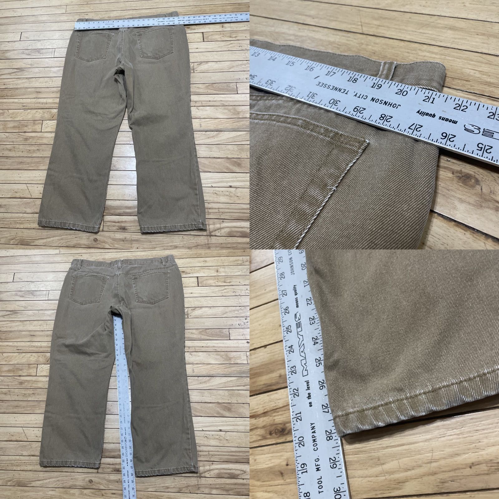 Vintage Red Head Brand Co Pants Men 42x30 Straight Khaki Workwear Canvas Plaid Flannel Lined Cargo Pocket Zip Button Casual Workwear Size US 42 / EU 58 - 8 Thumbnail