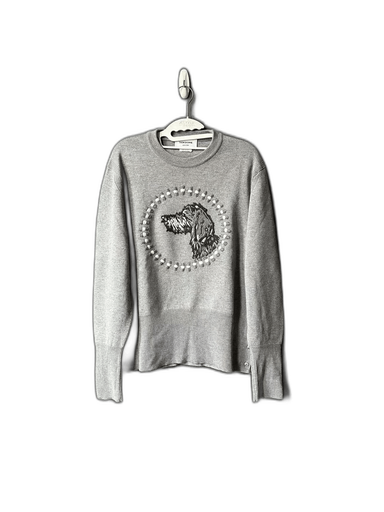Thom Browne Thom Browne Gray Dog Sweater Size US L / EU 52-54 / 3 - 1 Thumbnail