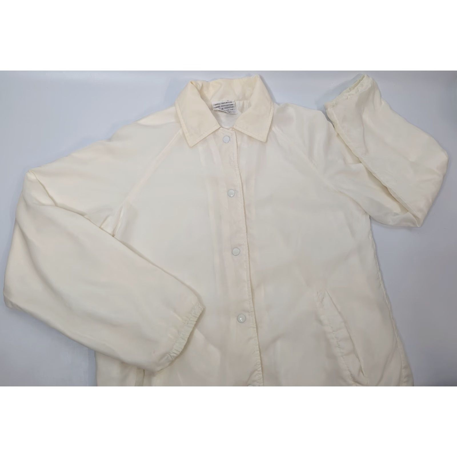 Sears VINTAGE Sears Windbreaker Lightweight Fleece Nylon Snap Jacket Small White Men - 80s Style Size US L / EU 52-54 / 3 - 2 Thumbnail