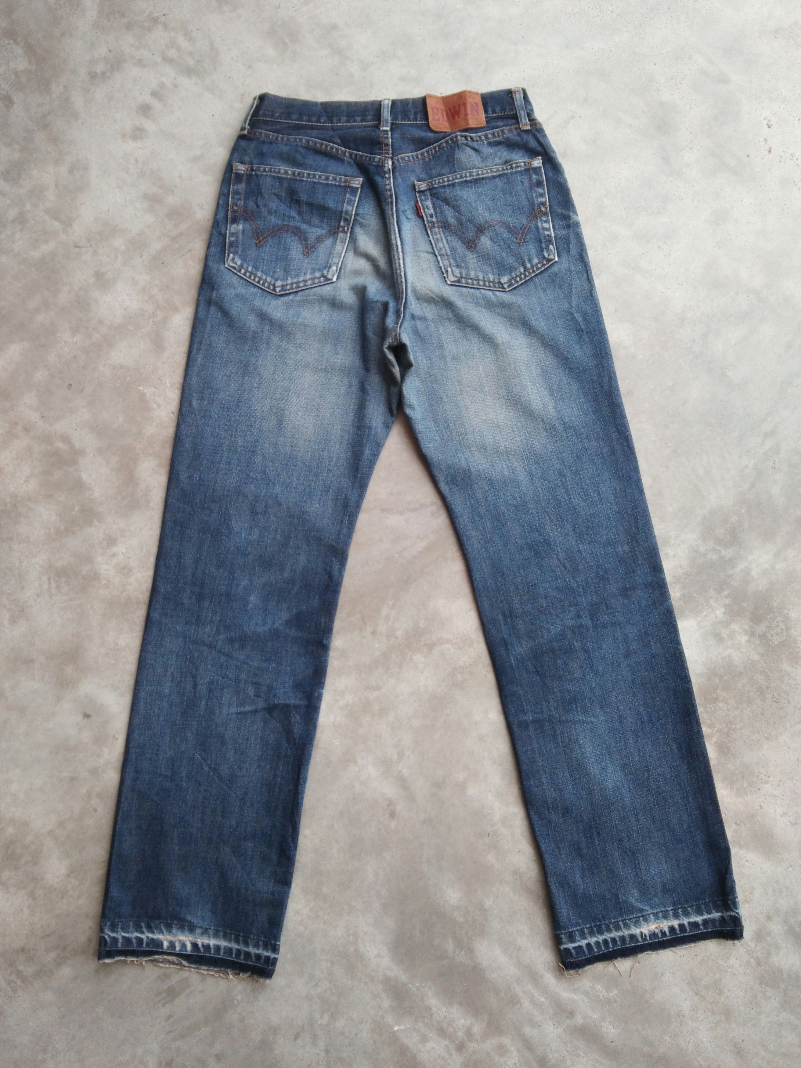 Japanese Brand Vintage Edwin Faded Blue Released Hem Distressed Jeans Size US 29 - 2 Thumbnail