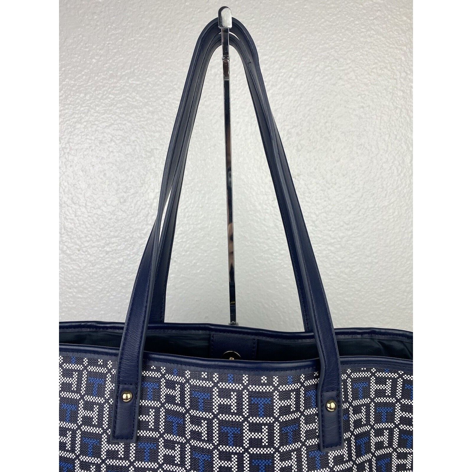 Tommy Hilfiger Tommy Hilfiger Blue Tote Logo Monogram Purse Shoulder Bag Size ONE SIZE - 8 Thumbnail