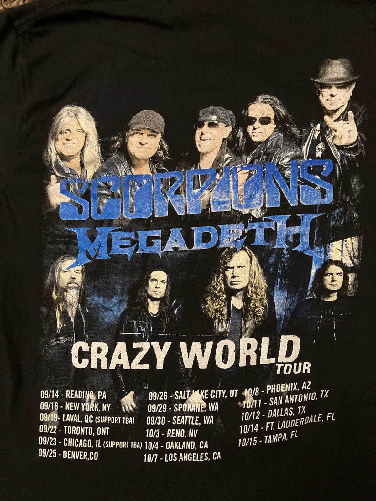 Designer × Vintage Rare Vintage Scorpions Megadeth Crazy World Tour Shirt Size US S / EU 44-46 / 1 - 5 Thumbnail